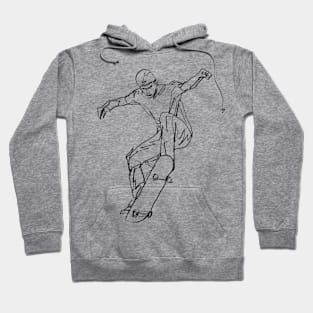 skateboarding line art Hoodie